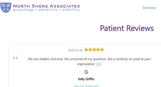 patient reviews management website example